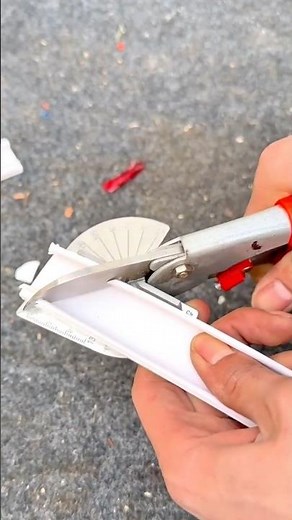 Cutting Plastic Angle Trim with an Adjustable Angle Cutter for Accurate Corner Fitting #shorts