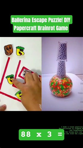 Ballerina Escape Puzzle! DIY Papercraft Brainrot Game #youtubeshorts #usa #shortvideo