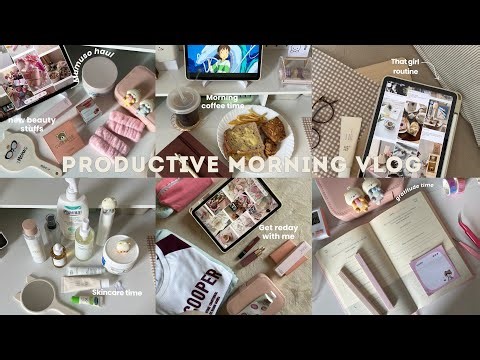 cozy productive morning routine | aesthetic vlog, skincare, beauty haul & shopping | ft: Elegear