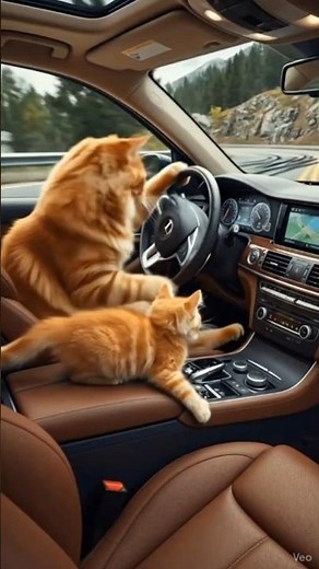 Orange Cat Drives Supercar at INSANE Speed! Funniest Car Scene Ever! #FunnyCats #CatMeme #ViralVideo