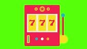 slot machine on a green screen background