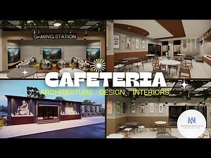 Modern Minimal Cafeteria Design Tour | Gaming Space + Banquet | #cafe #interiordesign #elevation