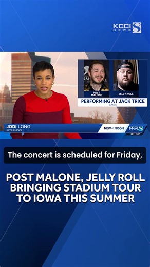 Mark your calendars: Post Malone and Jelly Roll have booked a concert in July at Jack Trice Stadium in Ames. Details: https://t.ly/5-5Ps | KCCI