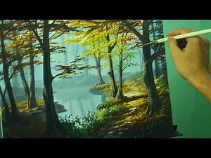 Acrylic Landscape Painting Tutorial - Autumn in Forest by JM Lisondra