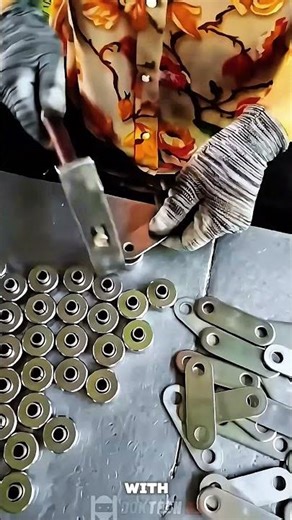 Installing bushing into mechanical components manually- Satisfying jobs and machinery in the world