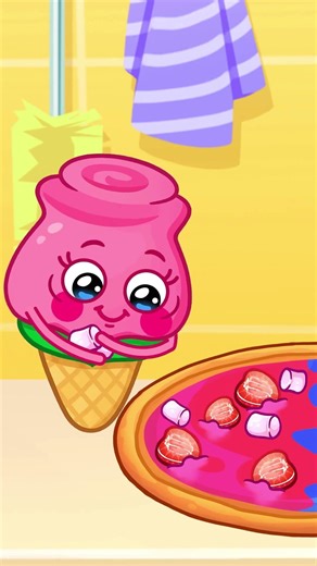 Pink vs Blue pizza for kids! Let's share the pizza!