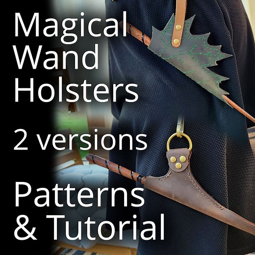 Magic Wand Leather Holster Pattern - DIY PDF - Wizards Wand Holster, Sheath, Frog - Perfect for Comiccon Costume, Renfaire Cosplay, or D&D - Etsy