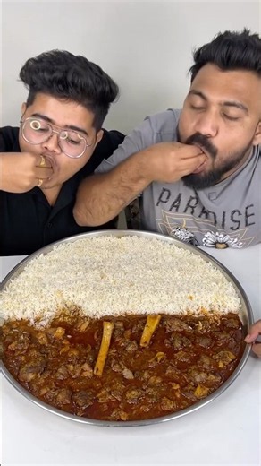 Desi Mutton Curry with Rice 😋😍🔥 #shorts #mutton #eating