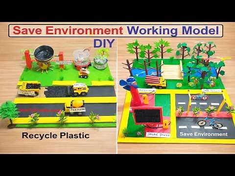 save environment working model | inspire science project | diy | howtofunda | dc motor | solar panel