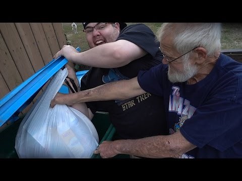 THE GARBAGE FIGHT WITH ANGRY GRANDPA!