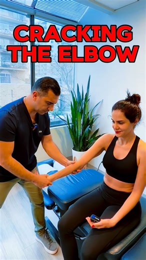 1.1K views · 63 reactions | Super loud elbow reset  That sound? Just pressure releasing… not your elbow filing a noise complaint  Instant relief, smoother movement, and one very surprised patient reaction. #ElbowAdjustment #chiro #crack #VancouverChiro #asmr #instantrelief | Dr. Soroush Khoshroo | Facebook