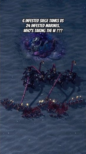 6 Infested Siege Tanks vs 24 Infested Marines | SC2.BattleRumBle #sc2 #rts #starcraft2 #스타크래프트2