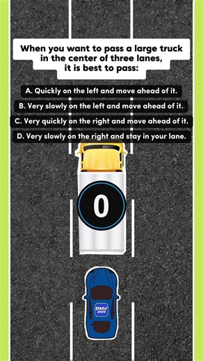 What is the best way to overtake? #dmv #dmvwrittentest #quiz #roadsafety #dmvtest #dmvtest
