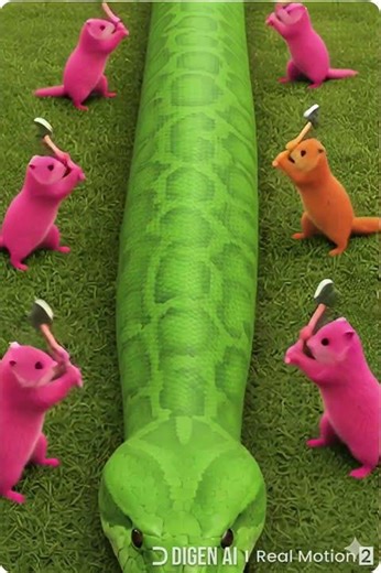 rescue squirrels from giant python #funny #animals #shorts