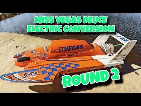 VINTAGE NITRO RC BOAT TEST #2 ELECTRIC CONVERSION