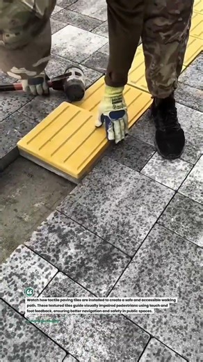 Installing Tactile Paving Tiles! #construction #accessibility #DIY #shorts #tools