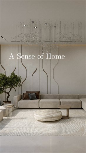 Autocad Interior Design on Instagram: "A calm living space designed with warmth and intention. #interiørdesign #WarmInteriors #QuietLuxury #ModernLiving #AbuDhabiDesign"