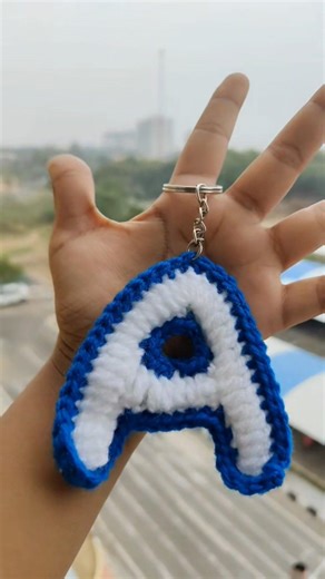A letter Crochet Keychain ✨🫶||Whatsapp 8218017760 for orders ✨||@TwirlsAndThreads #crochet 🧿....