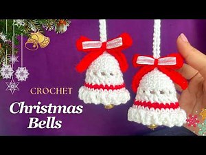 Crochet Christmas Bells Ornament | Easy Pattern Jingle Bell Tutorial DIY Decorations Handmade Crafts