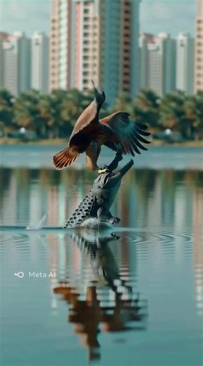 eagle catching crocodile