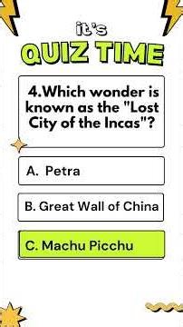 Only 1% Know All 7 Wonders of the World! #brainteaser #quizchallenge #quiztime #quiz #quizgames