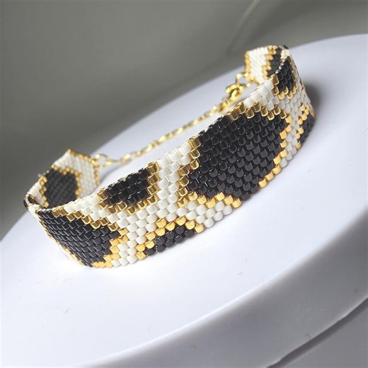 Personalized Leopard Pattern Miyuki Bracelet Original Japanese Beads 14K Gold Filled Handmade Jewelry Gift - Etsy