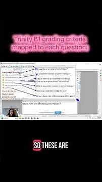 Trinity B1 GESE English exam Holiday questions mapped to grading criteria