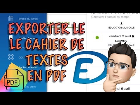 Exporter le cahier de textes école directe