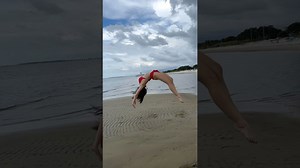 Incredible gymnastics fun on the beach