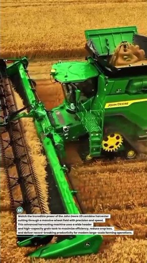 John Deere X9 Mega Combine Harvesting Wheat at Lightning Speed🚜🌾#Farming #CombineHarvester #AgriTech