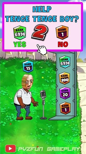 Please Help Tenge Tenge Boy Win Zombie In Level Up Rank 6974 Game | Plants vs Zombies Animation #2