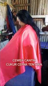 CEWEK CANTIK CUKUR CEPAK TENTARA DI PANGKAS RAMBUT #botak #cepak #cukurrambut