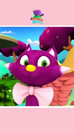 Meow! Meow! Cat Finger Family Song #shorts #hellohippo #nurseryrhymes #kidssong