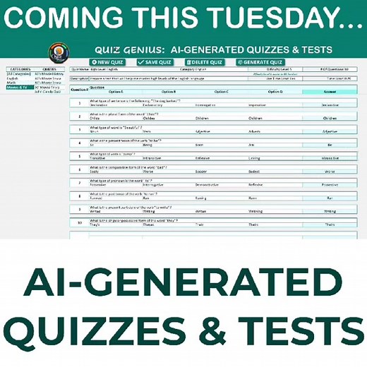 Create quizzes and tests in just 1 click with this Ai-Generator Quiz Generator! CLICK THE LINK TO WATCH THE FULL TRAINING VIDEO! #learningexcelisfun #learnexcelvba #msexcellearning #excelforfreelancers #vba #excelhelp