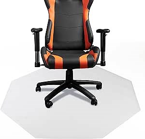 DESKU - Octagon Gaming Chair Mat, Computer and Office Chair Mat for Hard Floors, Clear, 46 Inches x 49.5 Inches, Made in The USA