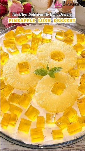 ✨ No-Bake Pineapple Lush Dessert || Easy Dessert Recipe #shorts #trendingshorts