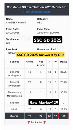 SSC GD 2025 Answer key Out ||#sscgdanswerkey2025 #ssc