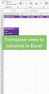Change columns to rows with #Excel transpose #Excelpro #learnexcel #spreadsheet #exceltricks #teachertechtips #officetips #techtips #edutok #Microsoft 6942955445439057158cc #asmnsounds #satisfyingvideos #satifying #satisfaction #fyp #reels #adsonreels #viral #reelsfb #OMG | Mike Tholfsem | Facebook