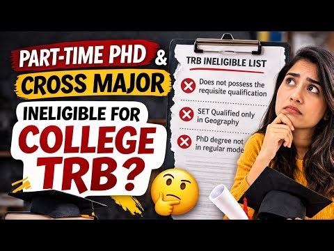 College TRB Results | Part time PhD ineligible ? | College TRB Assistant Professor Exam Results