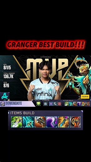 Granger Best Build 🔥 DOMENGKITE (Aurora PH) FULL BUILD | Spell + Emblem | MLBB