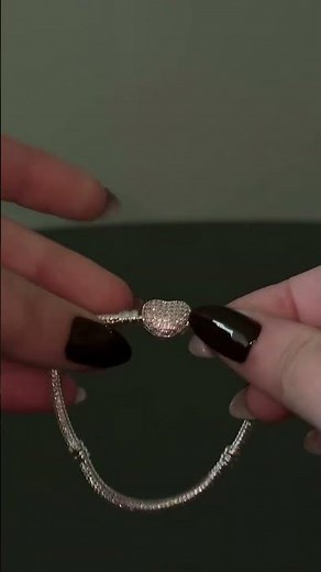 Pulseira Pandora Coração Cravejado de Prata 925