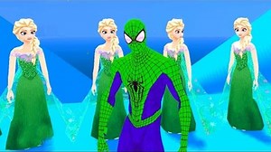 GREEN Spiderman & Disney Frozen Elsa & Nursery Rhymes