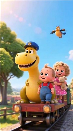 Happy Dinosaur Train Ride with Kids | Cute 3D Animation