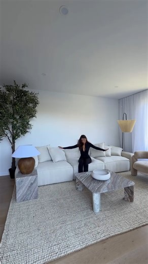 JAMES LANE on Instagram: "Unboxing ASMR with @ellacervetto 📦 Featuring: Riley Muse Flax 3 Seater, Boucle Wool Rug Ivory, Turin Toronto Marble Coffee Table, Riga Occasional Chair Tahoe Taupe, Mars Toronto Side Table, Olive Tree, Belvedere Concrete Table Lamp & Matias Bowl."