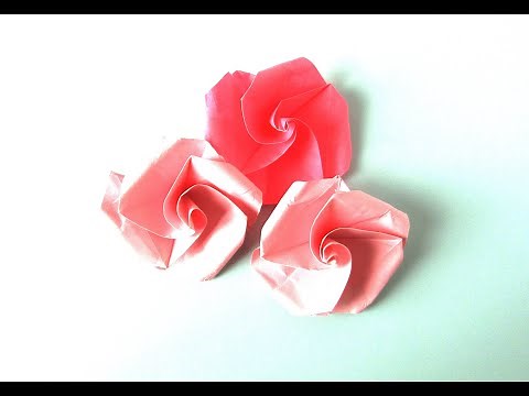 Cum să confecționăm trandafiri din hârtie colorată. DIY. Origami ușor de făcut.