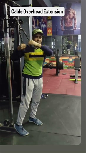 Cable Overhead Extension 💪 | Triceps Peak Build Workout | Gym Motivation 🔥