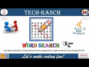 Live Demonstration of Word Search Game using Java Swing GUI API | Java Game Project | @TechRanch