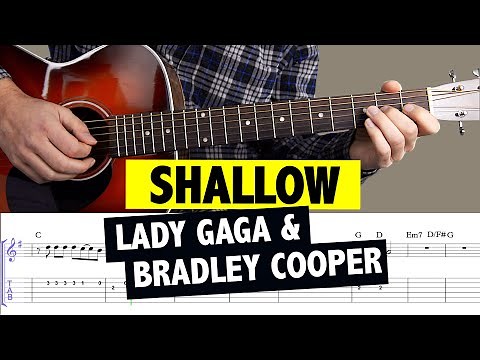 Shallow - Lady Gaga & Bradley Cooper // Easy Guitar Tutorial (MELODY) + TABS + Backing Track