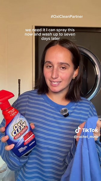 we’ve been loving warm GF banana bread but baking together always comes with a mess 👩🏻‍🍳 good thing @OxiClean Max Force Spray has been there for all of our stains #motherhood #toddlermom #oxicleanpartner #momhack