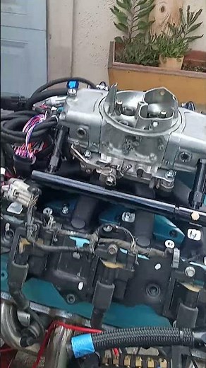 LS 6.0 first start up on engine stand, msd 6014 ignition box, before installing in my 69 firebird